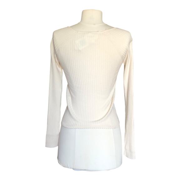 L Space Camryn Top Ivory Ribbed Sweater Long Sleeve Women's Size Small NWT - Picture 5 of 16